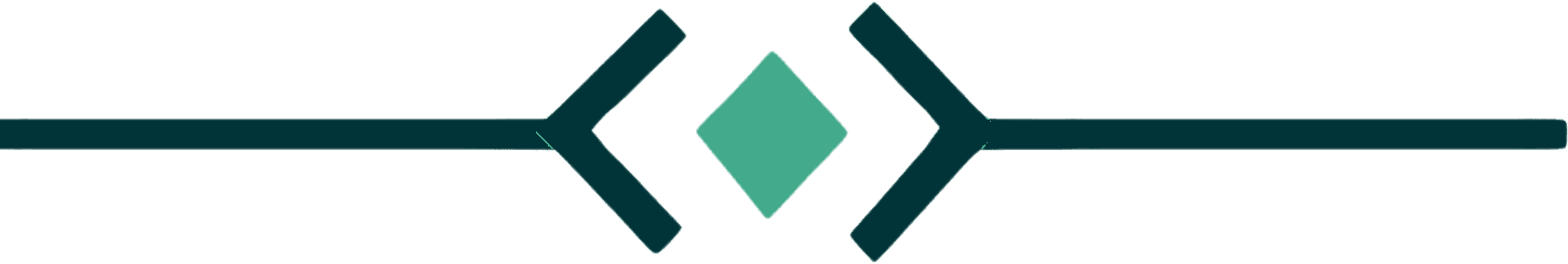 A rule broken by two chevrons around a diamond.