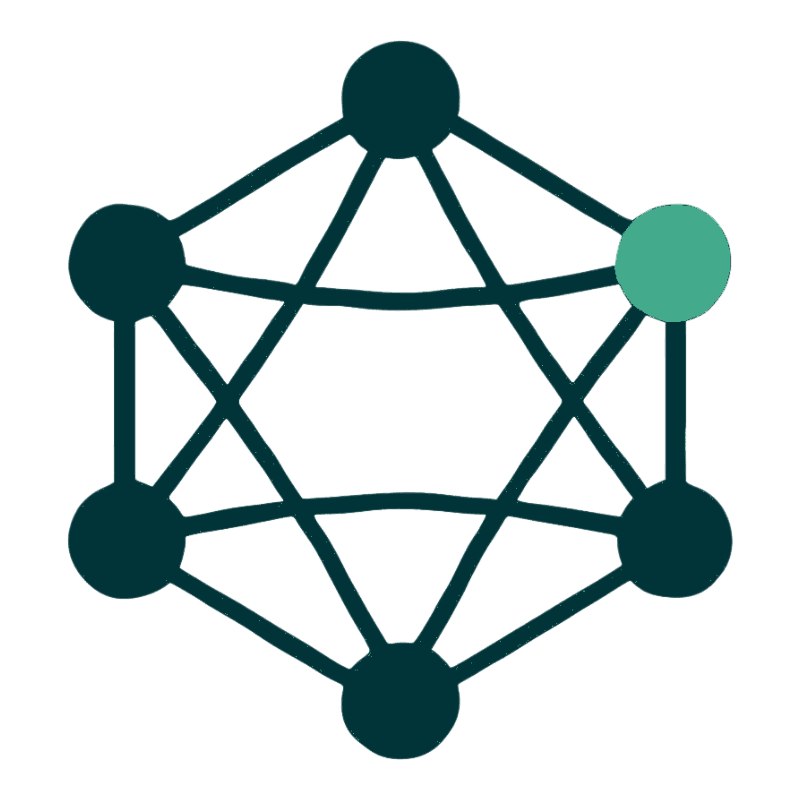 Six figures in a circle, each connected to every other.